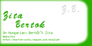 zita bertok business card